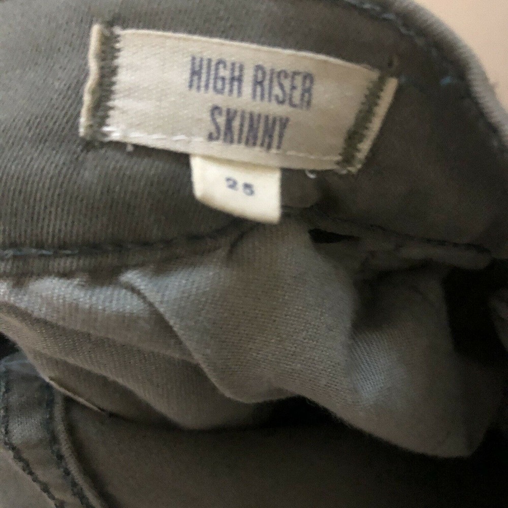 Madewell Jeans Jeggings High Riser Skinny Olive Green Sz 25 Stretchy Denim - Picture 5 of 8
